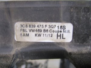 Бархотка стекла заднего левого VW PASSAT CC 2008> (3C8839475F3Q7) — фото 6