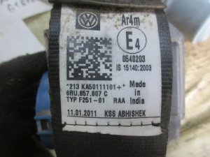 Ремень безопасности задний центральный VW Polo (Sed RUS) 2011-2020 — фото 5