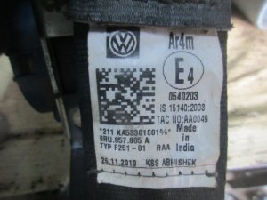 Ремень безопасности задний левый VW Polo (Sed RUS) 2011-2020 — фото 5