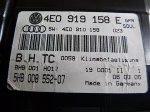 Блок управления климатической установкой Audi A8 [4E] 2002-2010 (ЗАДНИЙ 4E0919158C 5PR 4E0910158) — фото 10