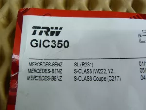Датчик износа колодок Mercedes Benz R231 SL 2012-2020 Mercedes Benz W217 S-Klasse coupe 2014> Mercedes Benz W222 2013-2020 (GIC350 TRW) — фото 5