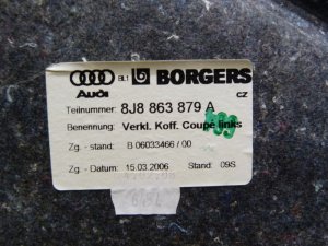 Обшивка багажника левая Audi TT(8J) 2006-2015 (8J8863879A) — фото 6