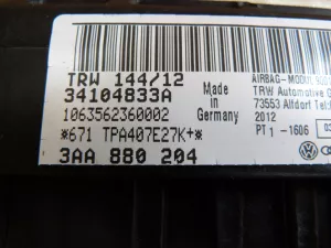 Подушка безопасности пассажирская в торпедо VW Passat CC 2008-2017 (3AA880204) — фото 7