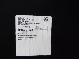 Обшивка багажника VW Golf VI 2009-2013 (КОМПЛЕКТ 5K6867427A 5K6867428E 1K6867762AC 1K6867761S) — фото 29