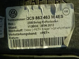 Пол багажника VW Passat [B7] 2011-2015 (3C9863463M) — фото 12