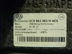 Пол багажника VW Passat [B7] 2011-2015 (3C9863463M) — фото 10