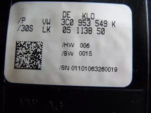 Переключатель подрулевой в сборе VW Passat [B6] 2005-2010 (3C0959653B 3C5953507AE 3C5953513B 3C0953549K) — фото 14