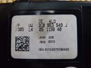 Переключатель подрулевой в сборе VW Passat [B6] 2005-2010 (3C9953507AB 3C9953513B 3C0953549J) — фото 14