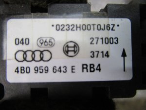 Датчик AIR BAG VW Touareg 2002-2010,Allroad quattro 2000-2005,A6 [C5] 1997-2004,A3 [8PA] Sportback 2004-2013,A8 [4E] 2003-2010,Phaeton 2002-2016,A3 [8P1] 2003-2013 (4B0959643E) — фото 5