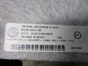Обшивка багажника VW Jetta 2011-2018 (ПРАВАЯ 5C6867428A1BS) — фото 3