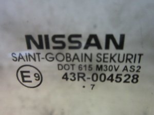 Стекло двери задней правой Nissan Tiida (C11) 2007-2014 (СЕДАН ХЕТЧБЭК 82300EL000) — фото 3
