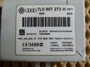 Реле VW Touareg 2002-2010,Cayenne 2003-2010 (СИСТЕМЫ КОНТРОЛЯ ДАВЛЕНИЯ В ШИНАХ 433.92MHz 7L0907273H) — фото 3