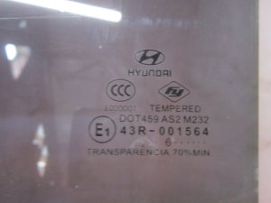 Стекло двери задней левой Hyundai Accent II (+ТАГАЗ) 2000-2012 (8341025000) — фото 3