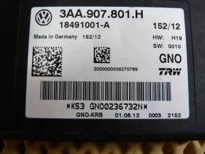 Блок управления парковочным тормозом VW Tiguan 2007-2011 VW Tiguan 2011-2016 (3AA907801H) — фото 3