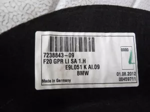 Обшивка багажника BMW 1-serie F20/F21 2011-2019 (51477249618 51477238843 51467271851 51467271852) — фото 18