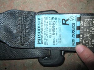 Ремень безопасности задний левый Mitsubishi Lancer (CS/Classic) 2003-2008 (ЗАДНИЙ L=R MR986115HB) — фото 3