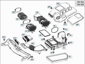 Корпус воздушного фильтра Mercedes E220 D Amg W213 — фото 5